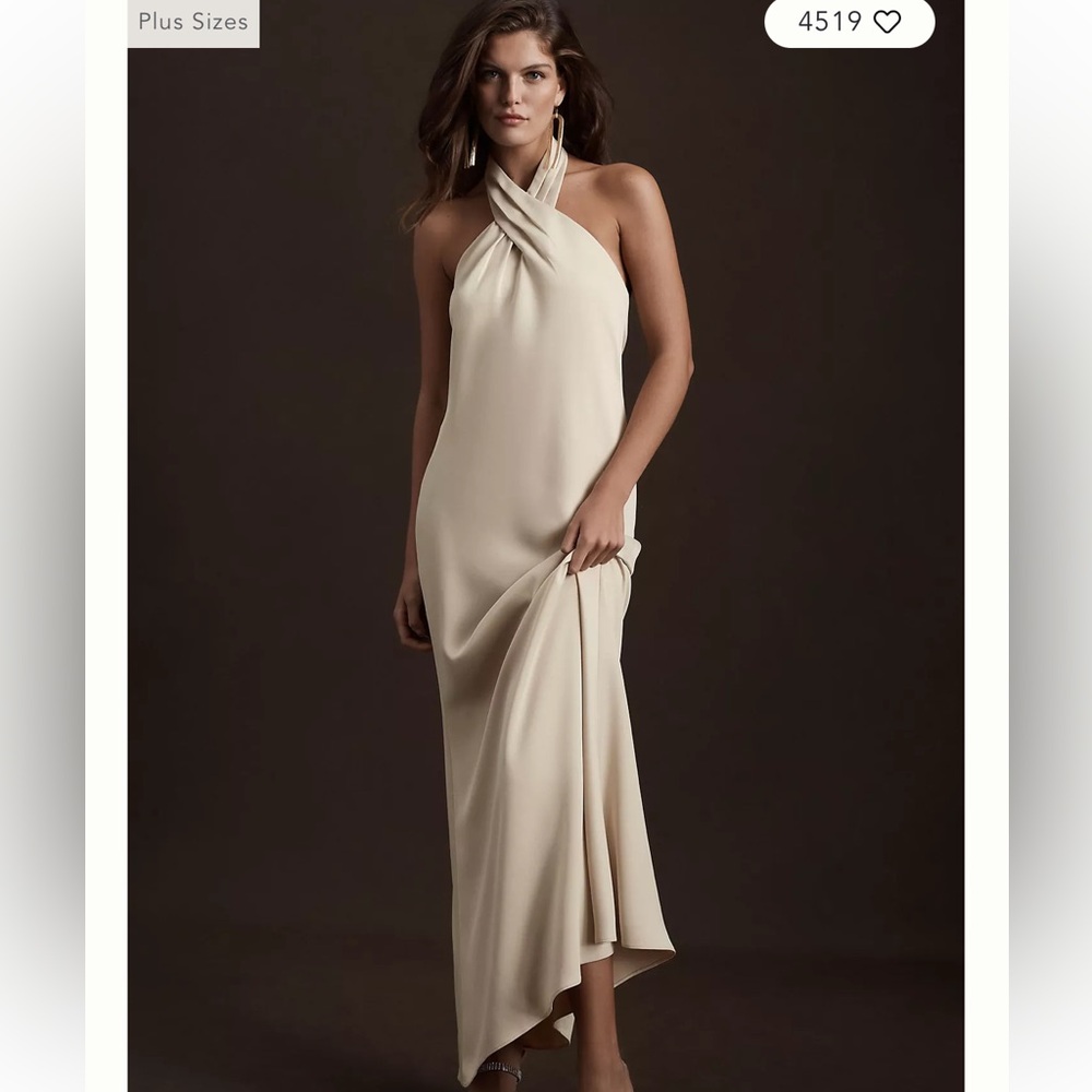 BHLDN Cream Halter Maxi Gown for Weddings